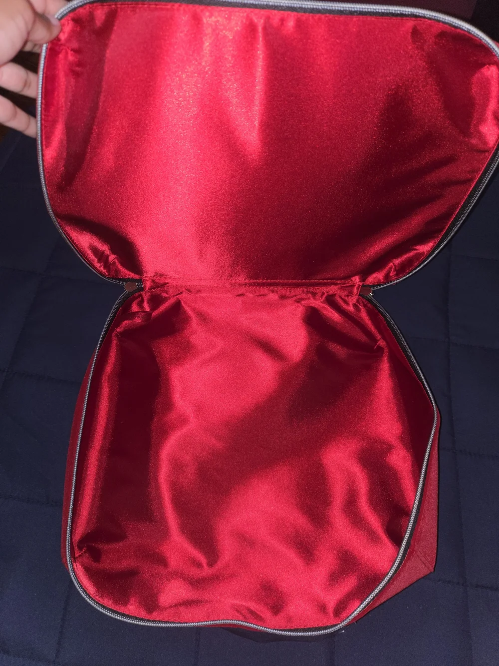 Estee Lauder Red Velvet Bow Makeup Travel Bag Cosmetic Train Case
